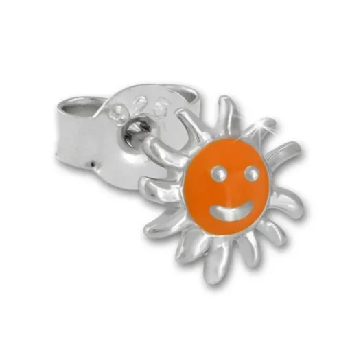 Kinder Ohrring Sonne orange Silber Ohrstecker Kinderschmuck TW SDO201O