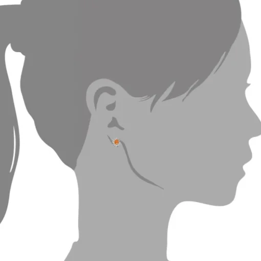 Kinder Ohrring Sonne orange Silber Ohrstecker Kinderschmuck TW SDO201O