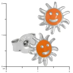 Kinder Ohrring Sonne orange Silber Ohrstecker Kinderschmuck TW SDO201O
