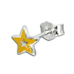 Kinder Ohrring Stern gelb Silber Ohrstecker Kinderschmuck TW SDO200Y