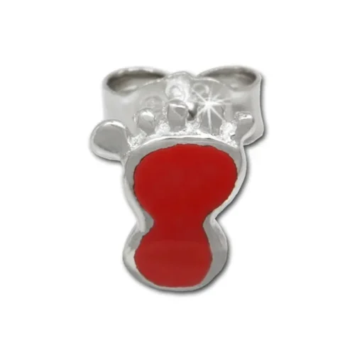 Kinder Ohrring Tapsen rot Silber Ohrstecker Kinderschmuck TW SDO202R