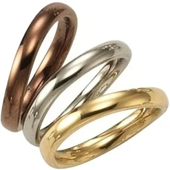 KISMA Schmuck Ring Gr. 50 Edelstahl Farbe Gelb Br. 3mm KIR0127-021-50