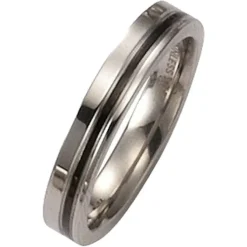 KISMA Schmuck Ring Gr. 54 Edelstahl gl./matt schwarz KIR0127-007-54