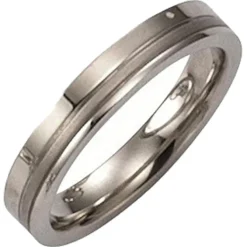 KISMA Schmuck Ring Gr. 54 Edelstahl glänzend und matt KIR0127-008-54