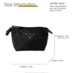 Kosmetiktasche Nylon schwarz Waschtasche Kulturtasche Jennifer Jones OTJ701S