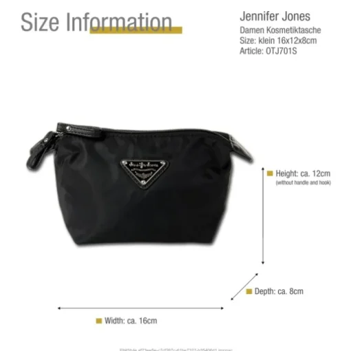Kosmetiktasche Nylon schwarz Waschtasche Kulturtasche Jennifer Jones OTJ701S