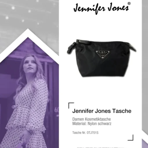 Kosmetiktasche Nylon schwarz Waschtasche Kulturtasche Jennifer Jones OTJ701S