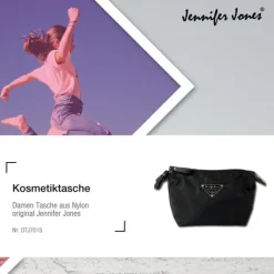 Kosmetiktasche Nylon schwarz Waschtasche Kulturtasche Jennifer Jones OTJ701S