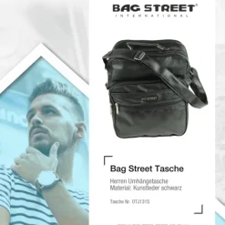 Kunstleder schwarz Flugbegleiter Arbeitstasche Bag Street OTJ131S