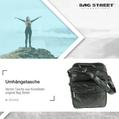 Kunstleder schwarz Flugbegleiter Arbeitstasche Bag Street OTJ131S