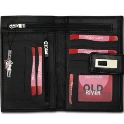 Leder schwarz XXL Portemonnaie Brieftasche Old River OPD715S