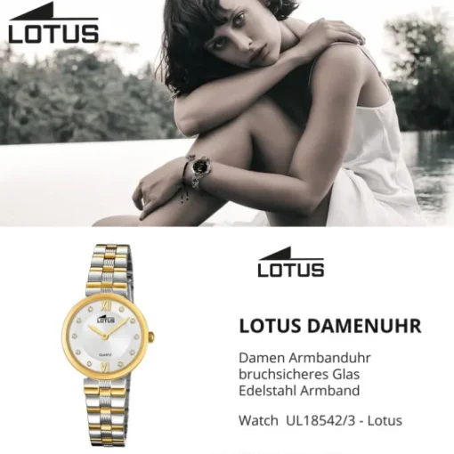 LOTUS Damen Armbanduhr Bliss 18542/3 Quarz Edelstahl silber gold UL18542/3