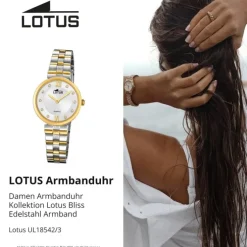 LOTUS Damen Armbanduhr Bliss 18542/3 Quarz Edelstahl silber gold UL18542/3