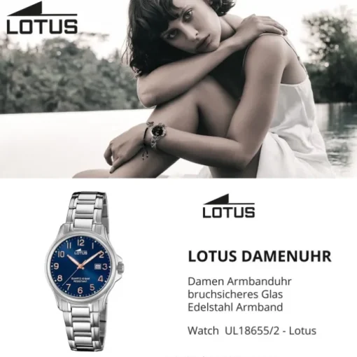 LOTUS Damen Armbanduhr Classic 18655/2 Quarz Edelstahl silber UL18655/2