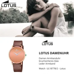 Lotus Damen Armbanduhr Minimalist 18778/2 Analog Leder braun UL18778/2