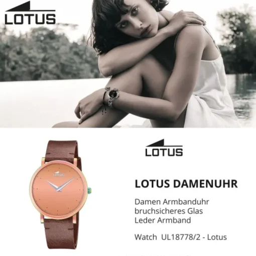 Lotus Damen Armbanduhr Minimalist 18778/2 Analog Leder braun UL18778/2
