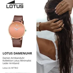 Lotus Damen Armbanduhr Minimalist 18778/2 Analog Leder braun UL18778/2