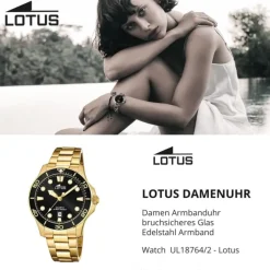 Lotus Damen Armbanduhr Sport 18764/2 Analog Edelstahl gold UL18764/2