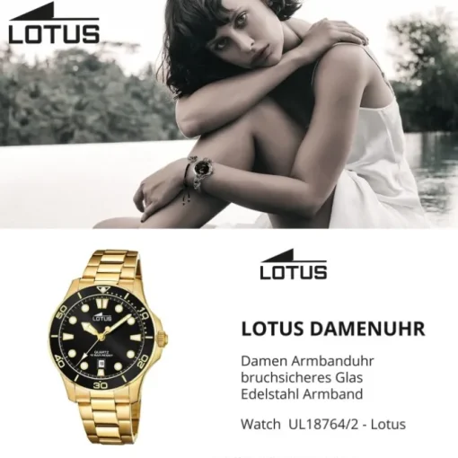 Lotus Damen Armbanduhr Sport 18764/2 Analog Edelstahl gold UL18764/2