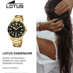 Lotus Damen Armbanduhr Sport 18764/2 Analog Edelstahl gold UL18764/2