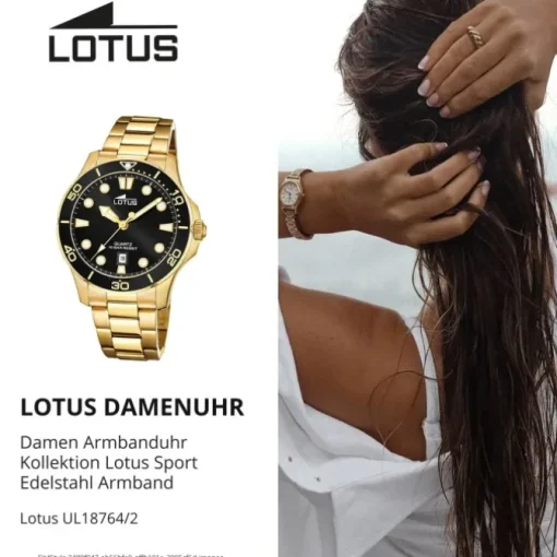Lotus Damen Armbanduhr Sport 18764/2 Analog Edelstahl gold UL18764/2
