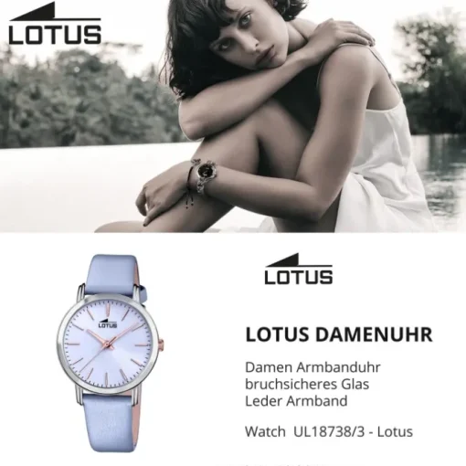 Lotus Damen Armbanduhr Trendy 18738/3 Analog Leder blau UL18738/3