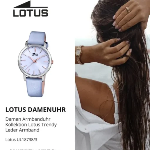 Lotus Damen Armbanduhr Trendy 18738/3 Analog Leder blau UL18738/3