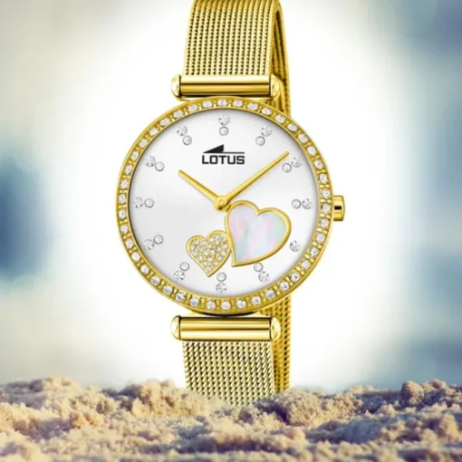 LOTUS Damen Armbanduhr Zirkonias 18619/1 Edelstahl gold UL18619/1
