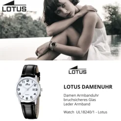 LOTUS Damen-Uhr - Lederband klassisch - Analog - Quarz - Leder - UL18240/1