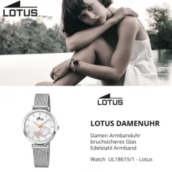 Lotus Damenuhr Bliss Armbanduhr Edelstahl silber UL18615/1