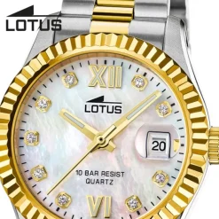 Lotus Damenuhr Edelstahl silber gold Lotus Classic Armbanduhr UL18931/1