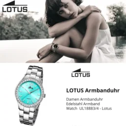 Lotus Damenuhr Edelstahl silber Lotus Classic Armbanduhr UL18883/4