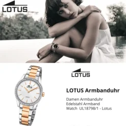 Lotus Damenuhr Edelstahl silbergold Lotus Classic Armbanduhr UL18798/1