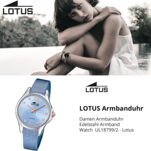 Lotus Damenuhr Edelstahl blau Lotus Classic Armbanduhr UL18799/2