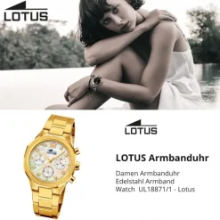 Lotus Damenuhr Edelstahl gold Lotus Classic Armbanduhr UL18871/1