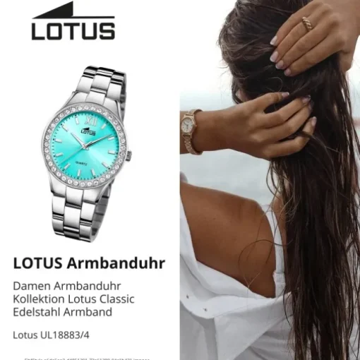 Lotus Damenuhr Edelstahl silber Lotus Classic Armbanduhr UL18883/4