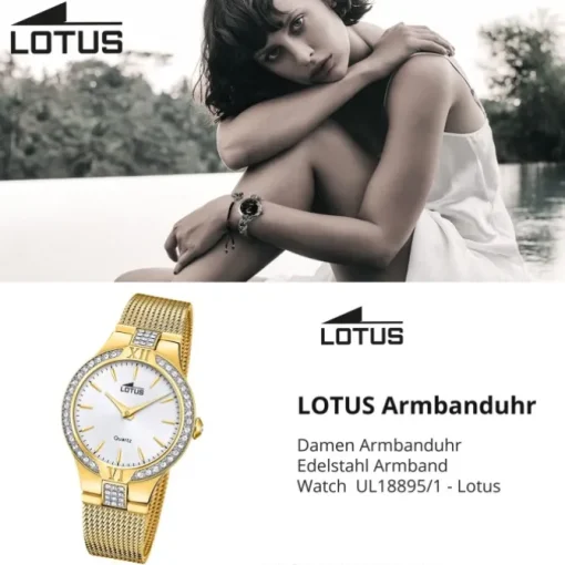 Lotus Damenuhr Edelstahl gold Lotus Classic Armbanduhr UL18895/1
