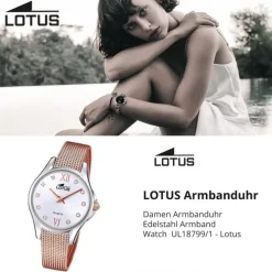 Lotus Damenuhr Edelstahl roségold Lotus Classic Armbanduhr UL18799/1