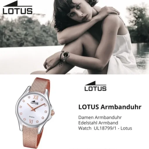 Lotus Damenuhr Edelstahl roségold Lotus Classic Armbanduhr UL18799/1