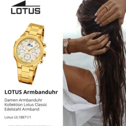 Lotus Damenuhr Edelstahl gold Lotus Classic Armbanduhr UL18871/1