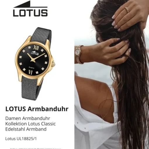 Lotus Damenuhr Edelstahl grau Lotus Classic Armbanduhr UL18825/1