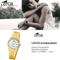 Lotus Damenuhr Edelstahl gold Lotus Classic Armbanduhr UL18840/1