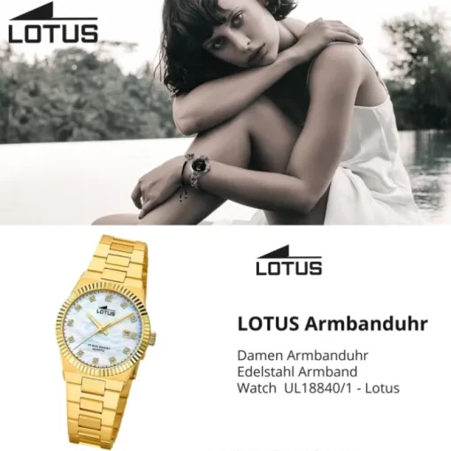 Lotus Damenuhr Edelstahl gold Lotus Classic Armbanduhr UL18840/1