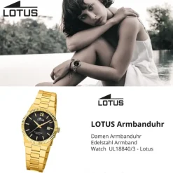 Lotus Damenuhr Edelstahl gold Lotus Classic Armbanduhr UL18840/3