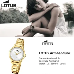 Lotus Damenuhr Edelstahl gold Lotus Classic Armbanduhr UL18893/1