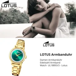 Lotus Damenuhr Edelstahl gold Lotus Classic Armbanduhr UL18893/3