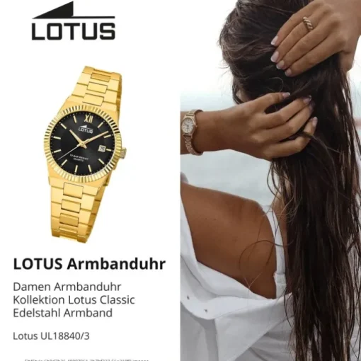 Lotus Damenuhr Edelstahl gold Lotus Classic Armbanduhr UL18840/3