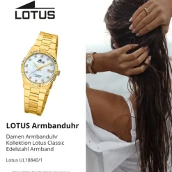 Lotus Damenuhr Edelstahl gold Lotus Classic Armbanduhr UL18840/1