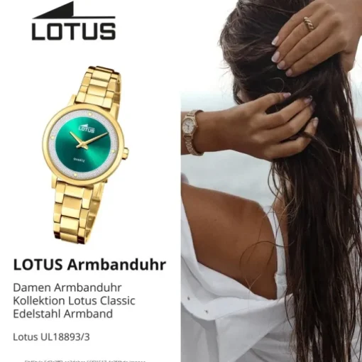Lotus Damenuhr Edelstahl gold Lotus Classic Armbanduhr UL18893/3
