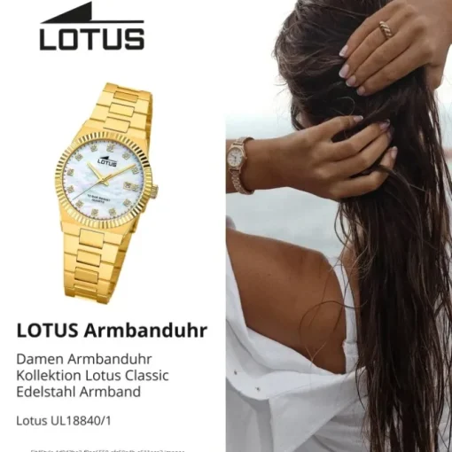 Lotus Damenuhr Edelstahl gold Lotus Classic Armbanduhr UL18840/1